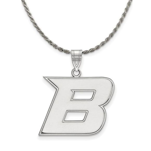 Sterling Silver Boise State Large Initial B Necklace - 22...